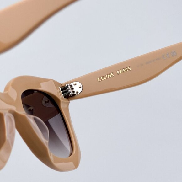 Celine CL4005FN 57Z BRAND NEW Sunglasses Beige Gradient Violet Geometric Women